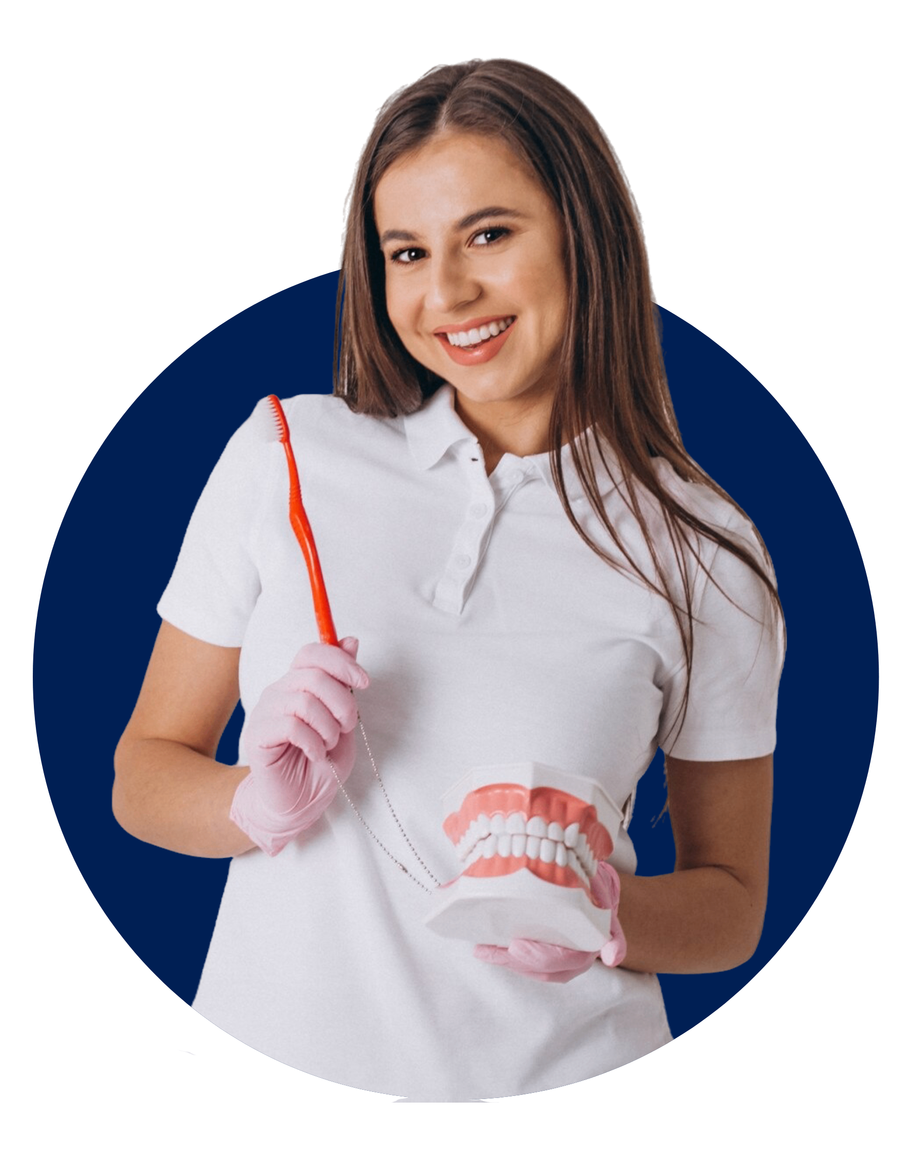 Dentista usando sistema de agendamento